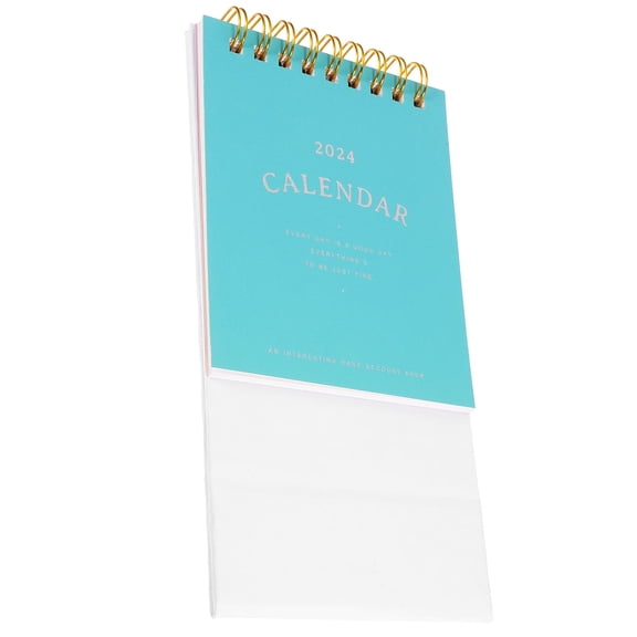 CTIRCHIU Monthly Desk Calendar 2024 Green Thick Paper with Coil Binding for Office Organization