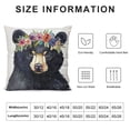 thumbnail image 5 of YINGXI  Lovely Bear Pillow Covers Cute Animals Head with Spring Flower Cotton Linen Throw Pillow Case Cushion Cover Home Sofa Decorative  22x22in, 5 of 5