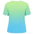 thumbnail image 5 of Ichuanyi Womens Summer Tops Trendy Gradient Color Print Short Sleeve Tshirts Shirts V Neck T Shirts Fashion, 5 of 7