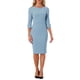 thumbnail image 1 of Vestido Vintage para Mujer Inspire Chic de Manga 3/4, Vestidos Sheath para Trabajar, Color Azul Cielo, 1 of 6