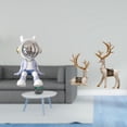thumbnail image 2 of 3 Pieces Astronaut Statue Elk Deer Figurine Resin Material Decorative Set for Bookshelf Office Home Living Room Decor, 2 of 8