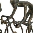 thumbnail image 5 of 20" x 8" Bronze Polystone People Sculpture with Bike, by DecMode, 5 of 8