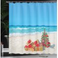 thumbnail image 3 of Ambesonne Christmas Shower Curtain, Beach Sea Summer Calm, 69"Wx75"L, Multicolor, 3 of 4