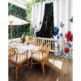 thumbnail image 5 of nqOlkjepod Outdoor Curtains for Patio Waterproof, 4th of July Outdoor Privacy Panels Grommet, Independence Day Red Blue Floral Butterfly Blackout Outside Curtains for Porch/Cabana 54"x84", 2 Panels, 5 of 8