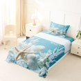 thumbnail image 5 of Manfei Kawaii Starfish Twin Sheets,Cute Sea Plant Bedding,White Blue,3-Piece,1 Fitted Sheet and 1 Pillowcase, 5 of 7