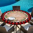 thumbnail image 6 of Christmas Round Tablecloth, Fitted Table Cover with Elastic for 45"-54" Round Tables, Xmas Tree Snowman Snowflake Red Plaid Table Cloth Outdoor Indoor Dinning Party Waterproof Tablecloths, 6 of 7