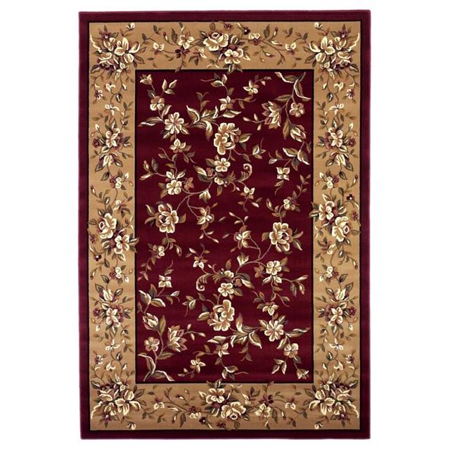 HomeRoots 353188 20 x 31 in. Polypropylene Red & Beige Area Rug