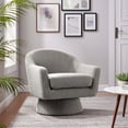 thumbnail image 2 of Swivel Armchair Chair, Taupe Gray, Fabric, Living Kitchen Cafe Bistro Hospitality Restaurant, Modern Contemporary HB34749, 2 of 9