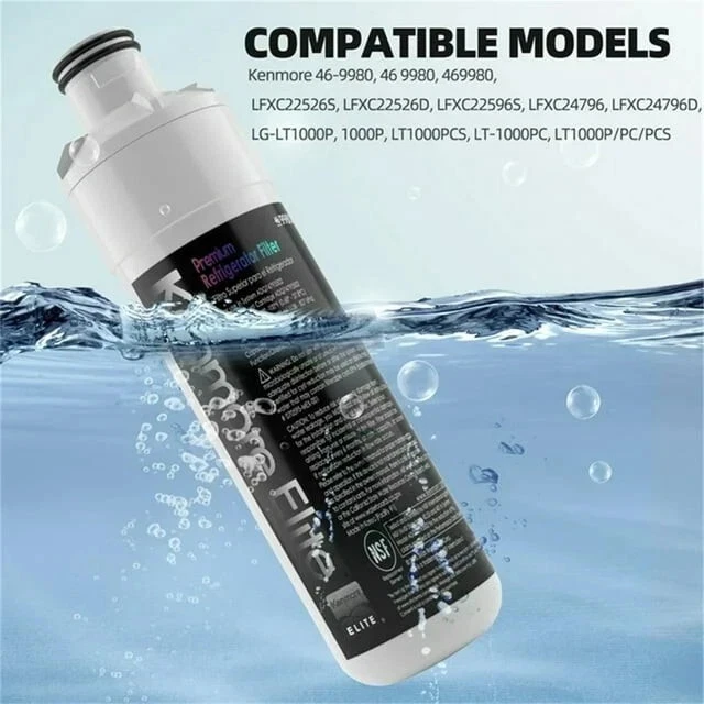 2-Pack 9980 Refrigerator Water Filter Compatible for LG LT1000P and Kenmore Elite 46-9980, ADQ747935