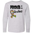 thumbnail image 3 of Inktastic Proud of my Brother Autism Awareness Puzzle Piece Ribbon Long Sleeve Youth T-Shirt, 3 of 5