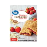 Great Value Fruit & Grain Cereal Bars, Strawberry, 1.3 oz, 8 Count ...