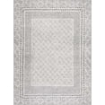 thumbnail image 2 of Hauteloom Burdette Machine Washable Boho Vintage Bordered Area Rug - Farmhouse Traditional Trellis Carpet for Living Room, Bedroom - Transitional - Gray, Cream, Charcoal - 5'3" x 7'3" (5x7), 2 of 12