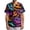 Purple, variant on Men's Halloween Scrub Tops V-Neck Short Sleeve Splatter Print Medical Work Shirt with Chest Pocket and Front Pockets Relaxed Fit Uniform Black L