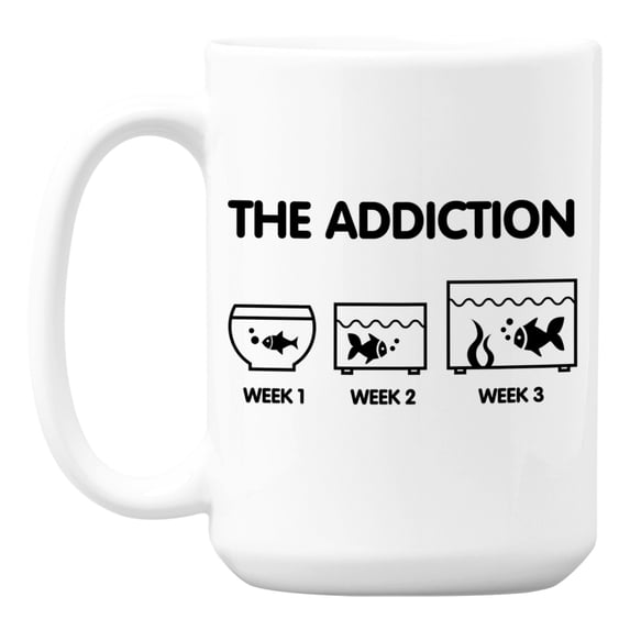 The Addiction, Fish Lover White Ceramic Coffee & Tea Mug (15oz)