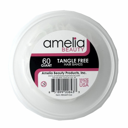 - 60, Clear, Giant Size, Tangle Free Bands for Pony Tails and Braids