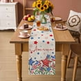 thumbnail image 2 of Independence Day Table Runner 36 Inches Long Farmhouse Dress Scarves, 4th of July Striped Stars Patriotic Burlap Dining Tablerunner for Coffee Table/Kitchen Island/Party Décor, Small 13" x 36", 2 of 8