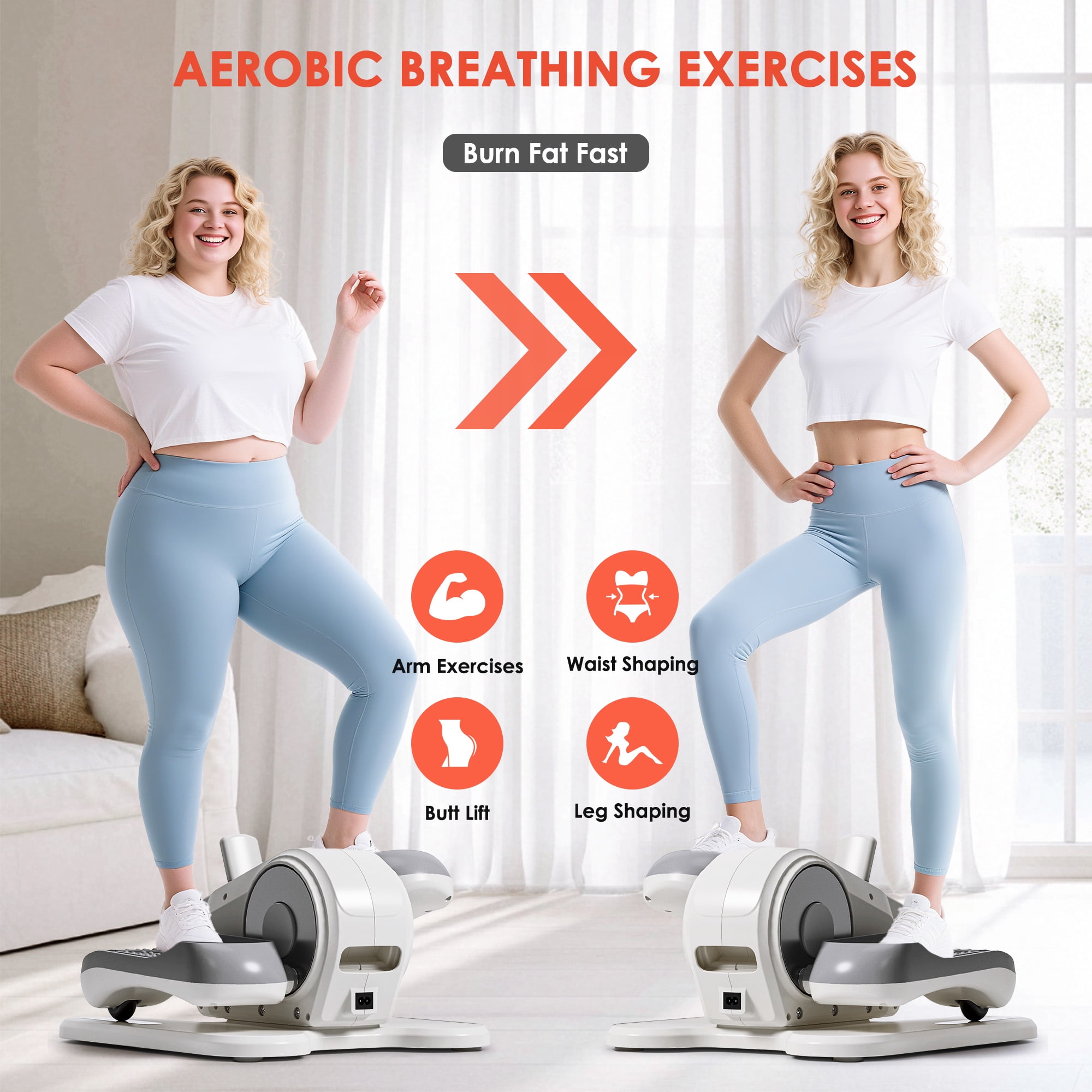 Acpouw Under Desk Elliptical Machine for Seniors & Rehab – 12 Speeds, Remote, Silent, Bidirectional Pedals