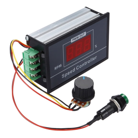 TAPDRA 30A DC Motor Speed Controller with Digital Display 6V to 60V Potentiometer Control Screw Terminals 0-100% Speed Range
