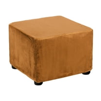 Stretch Square Footrest Slipcover with Elastic Band Fit 13"-18", Khaki
