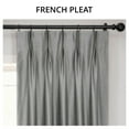 thumbnail image 3 of Half Price Drapes Storm Grey French Pleat Faux Silk Blackout Curtains for Bedroom(1 Panel),50WX 108L, 3 of 11