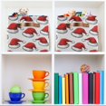 thumbnail image 6 of Yayeee Canvas Storage Basket with Handles for Shelves Fabric Bins Closet Organizer, Red Santa Hats Pattern, 6 of 8