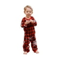 thumbnail image 4 of Odeerbi Matching Family Christmas Pajamas Sets Baby Romper Milk Fiber Jumpsuits Matching Jammies for Family Baby Set Xmas Red Plaid Top and Long Pants Sleepwear Sets Loungewear for Baby, 4 of 6