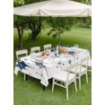 thumbnail image 5 of 60x102 Inch Outdoor Tablecloth with Umbrella Hole Zipper Rectangle Blue Brown Diamond Rectangular Tablecloths Outside Waterproof Modern Geometric Middle Century Patio Table Cover for Picnic Party, 5 of 8