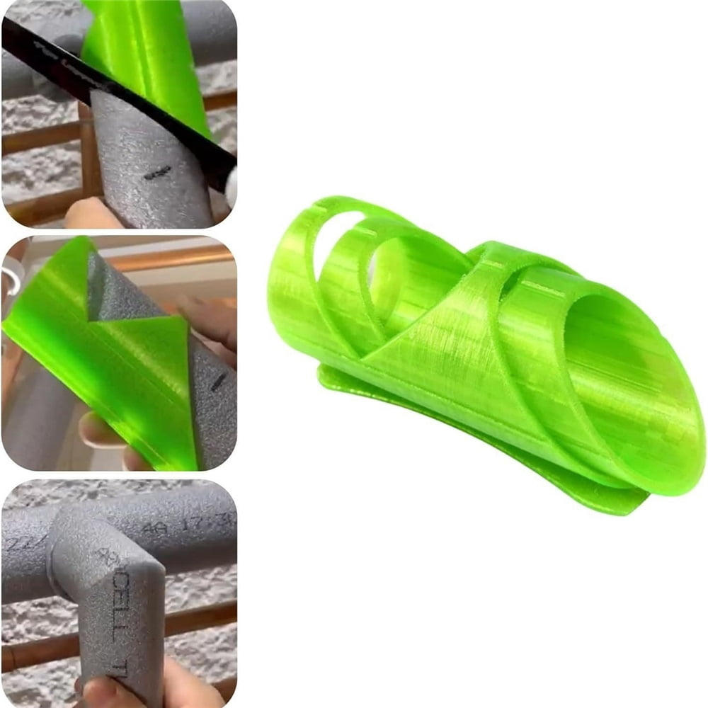 2 set Pipe Insulation Cutting Guide - Foam & Rubber Pipe Cutter Tool for Insulated Foam Pipe Lagging Installation - 3 Sizes for Home Industrial Use (Green, 59/51/45mm)