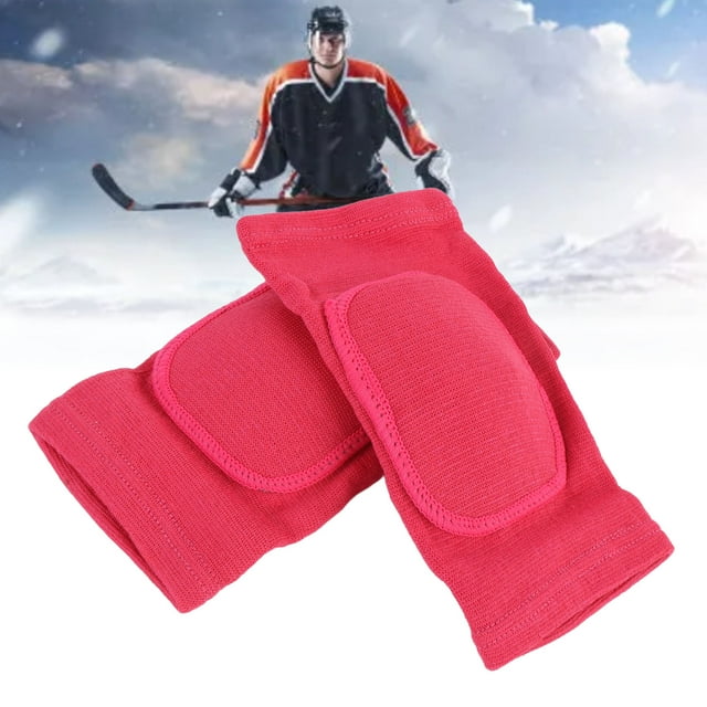Genouillères Hautes Élastiques Respirantes Protectrices pour Hockey sur Glace Course Rose Rouge