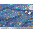 thumbnail image 2 of Soimoi Moss Georgette Fabric Camera,Hat & Briefcase Travel Fabric Prints by Yard 42 Inch Wide, 2 of 3