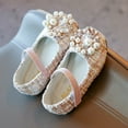 thumbnail image 4 of URMAGIC Kids Girls Pearls Rhinestone Wreath Dress Shoes Plaid Mary Jane Flat Shoes(5 Toddler-11 Little Kids), 4 of 9