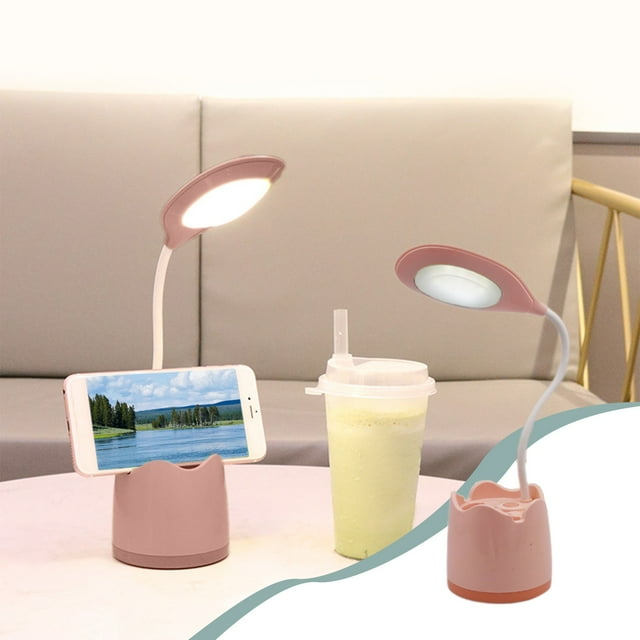 Zenithome Lampe de Bureau Rechargeable USB à 3 Vitesses, Lampe de Lecture LED avec Protection des Yeux, Col de Cygne Flexible, Fonction Mémoire & Pince pour Bureau