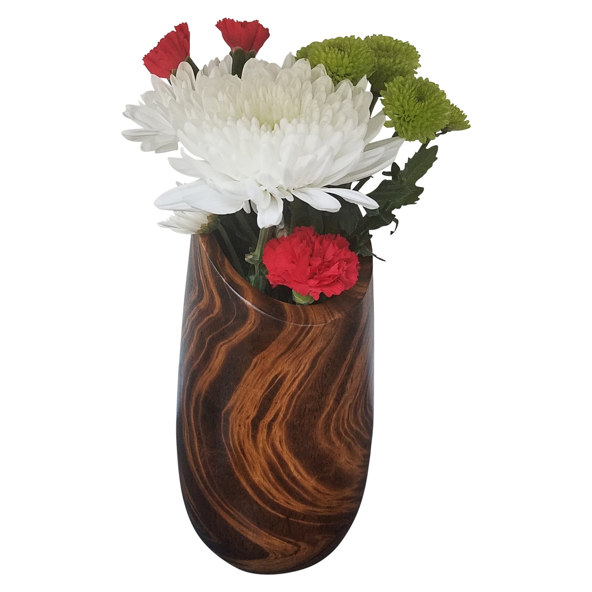 11" Brown Unique Tall Decorative Flower Base