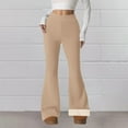 thumbnail image 2 of Outfmvch Lined Leggings for Women Thermal Flare Leggings Bellbottom Leggings for Women Ribbed Leggings Women Womens Corduroy Pants Workout Leggings for Women Thick Leggings for Women Khaki L, 2 of 9