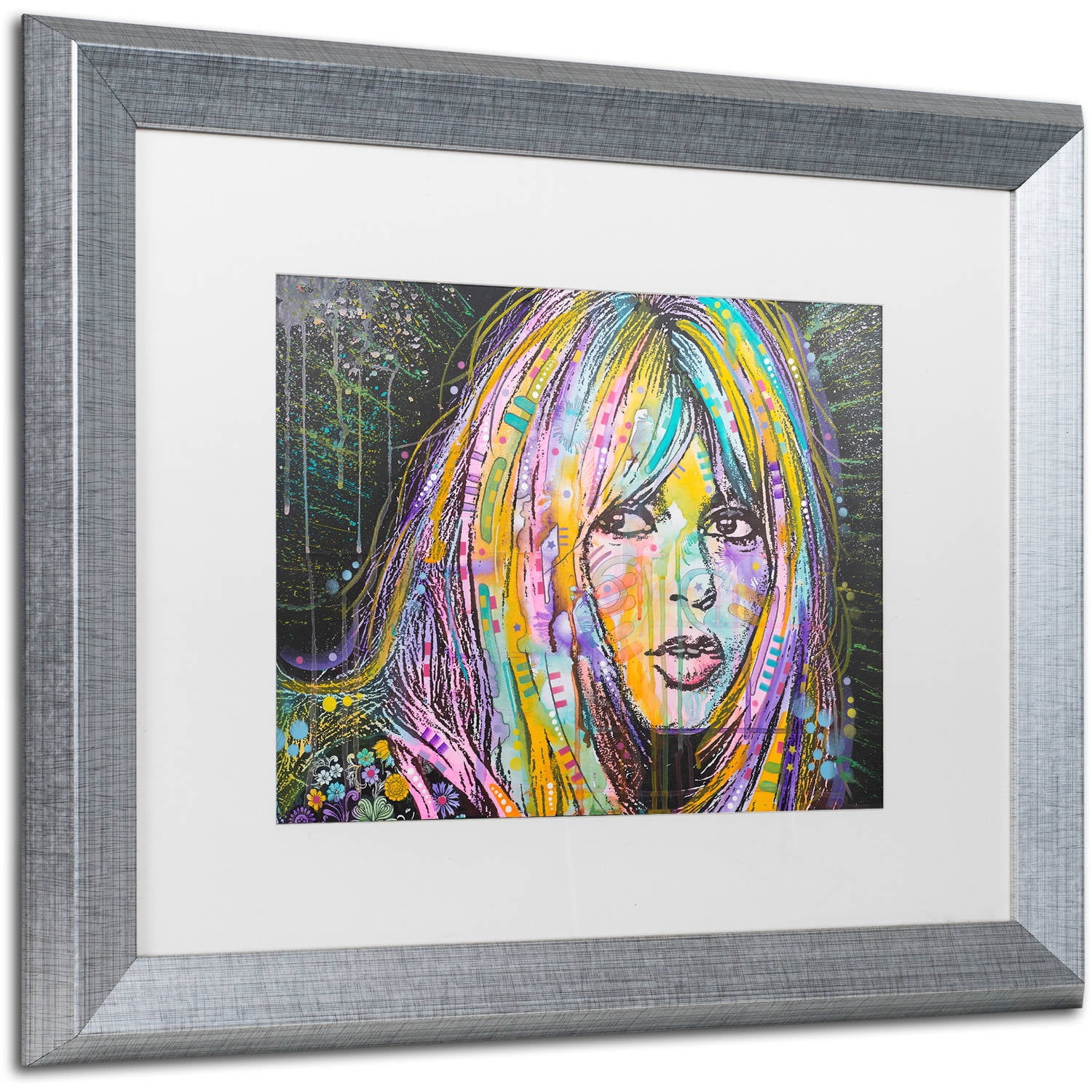 Trademark Fine Art "Bardot1" Canvas Art by Dean Russo, White Matte, Silver Frame