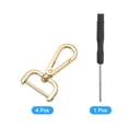 thumbnail image 3 of Uxcell 4Pack Swivel Clasps, 1" D Ring Detachable Snap Hook with Screwdriver, Gold, 3 of 6