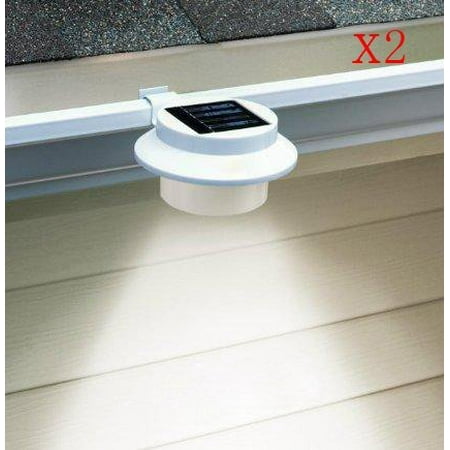 2 Pack 3 Led Outdoor Solar Powered Gutter Light Fence Roof 2 Pack 3 Led Outdoor Solar Powered Gutter Light Fence Roof Garden Yard Wall