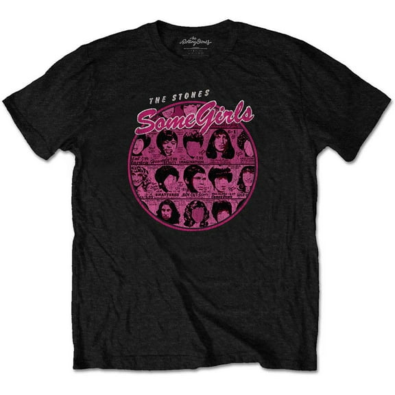Men's Rolling Stones Some Girls Circle Version 1 Slim Fit T-shirt Small Black