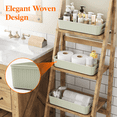 thumbnail image 2 of Lifewit Green Toilet Paper Basket with Handle, Plastic Wicker Toilet Basket Tank Topper for Decor, Small Back of Storage Organizer Bin for Bathroom, 2 of 6