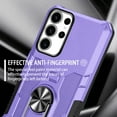thumbnail image 5 of Compatible for Samsung Galaxy S25 Ultra Case with Kickstand & Slide Camera Cover, Built-in 360° Rotate Ring Stand Magnetic Car Military Grade Shockproof Phone Case for Samsung Galaxy S25 Ultra,Purple, 5 of 10