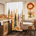thumbnail image 4 of Shower Curtains for Bathroom-72"x72",Nature Watercolor Autumn Forest Waterproof Bath Curtain Grommet Shower Curtain Set with Hooks, 4 of 9