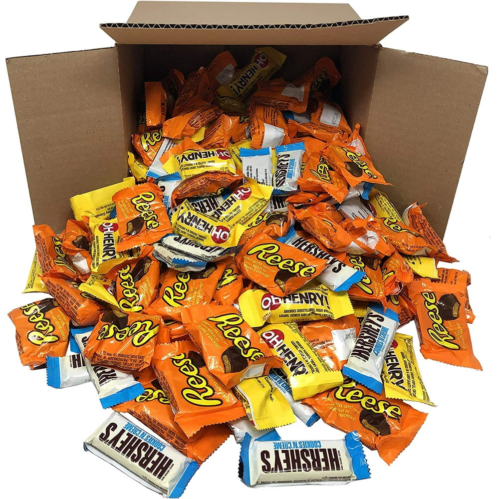 Bulk Chocolate Candy Bars Individually Wrapped, Fun Mix of Snack Size Chocolates, Hershey Bars