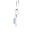 thumbnail image 2 of ANGARA Natural Floating Aquamarine Tulip Pendant with Diamonds in 14K White Gold for Women (Size-6mm) | March Birthstone, Birthday, Anniversary, Jewelry Gift for Women | Natural Aquamarine Necklace, 2 of 8