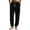 Black, variant on Bibifish Womens Waffle Knit Jogger Pants High Waisted Drawstring Elastic Waist Ribbed Ankle Cuffs Lounging Pants With Pockets