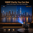 thumbnail image 6 of Mini Projector with WiFi and Bluetooth, Native 1080P Portable Movie Projector, Auto Keystone, 180 Degree Rotating Stand, HDMI USB Type-C for TV Stick, Black Orange, Vamvo, 6 of 7