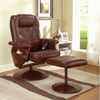 Reclining Massage Chair and Ottoman, Dark Brown