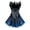 Black Blue, variant on Grebrafan Peacock Feather Satin Corset with Goth Skirt Women M Blue