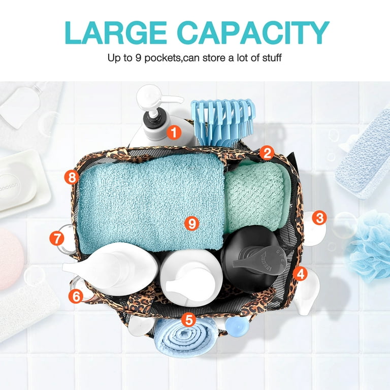 Livhil Portable Shower Caddy Dorm, Toiletry Bag for Women Men, Portable  Travel Hanging Toiletry Bag(Full Size Bottle Compatible)