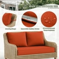thumbnail image 3 of Pakunoda Outdoor Loveseat Cushion Set 46 x 26 Inch, Water Repellent, Fade Resistant, Patio Loveseat Replacement Cushions for Couch Bench and Swing, Orange, 3 of 5