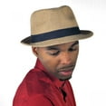 thumbnail image 5 of Jute Fabric C-Crown Trilby Fedora Hat - XXL - Tan, 5 of 5